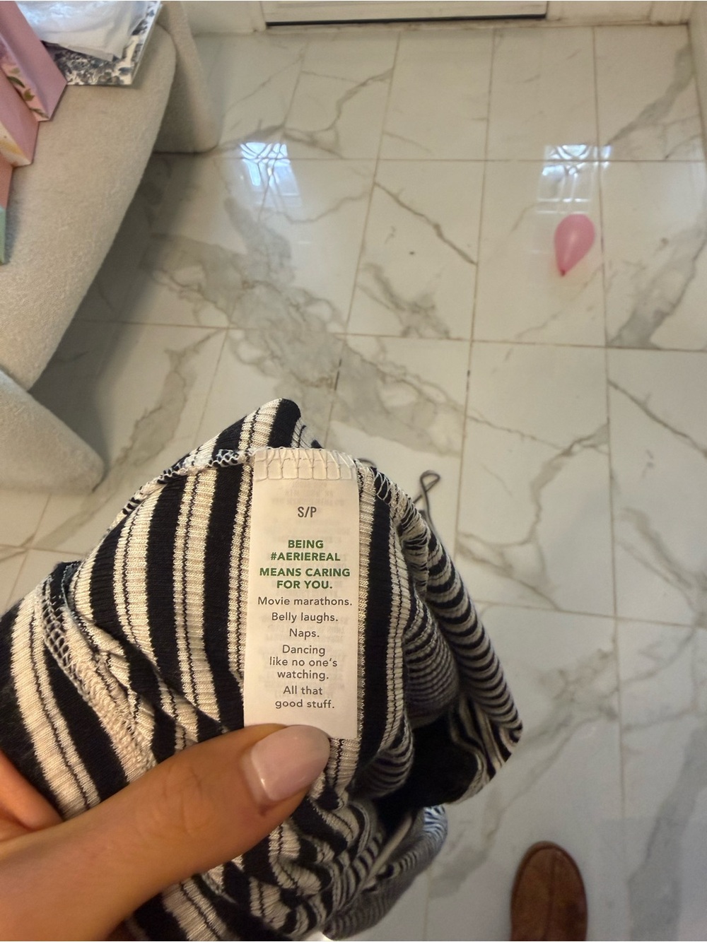 aerie Overslept Black and White Striped Lace-Trim Cami & Shorts Pajama Set - Picture 4 of 7